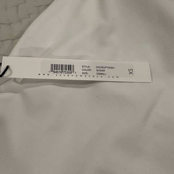 NWT Susana Monaco Double String Tank Top White XS Sold Out - Picture 3 of 6